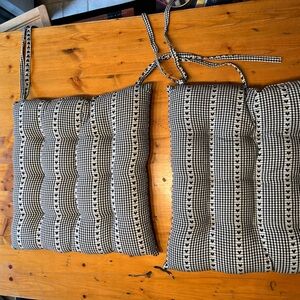 Black and White Checkered Chair Cushions